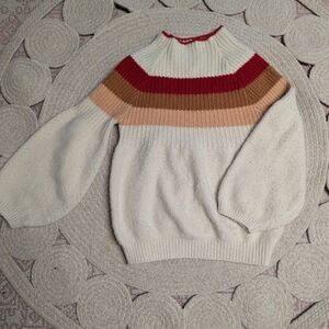 Lush Women's Sweater with Red and Brown Stripes
